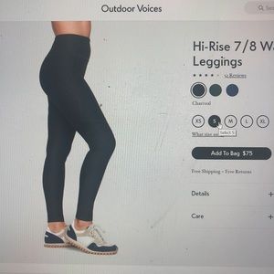 Outdoor Voices “Hi-Rise 7/8 Leggings”, Size Small
